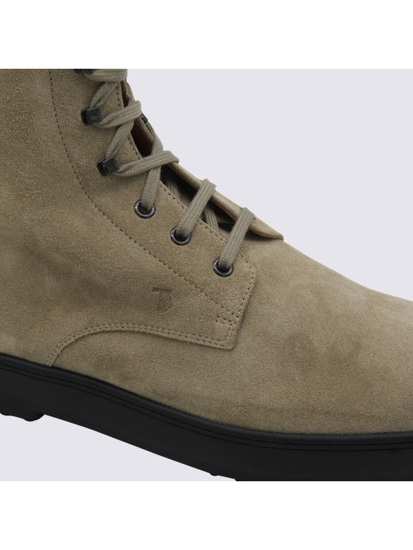 Tod'S Beige Lace-Up Boots