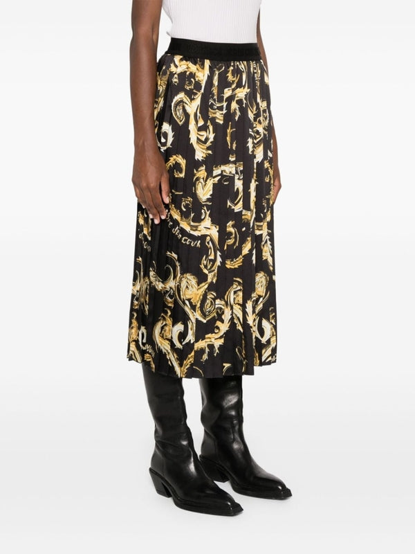 Allover Print Pleated Skirt