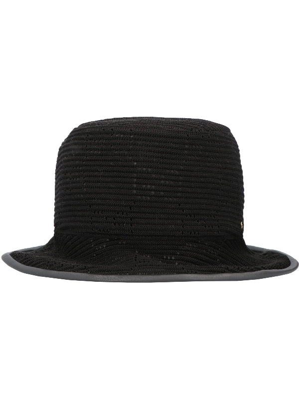 Black Cotton Knit Bucket Hat