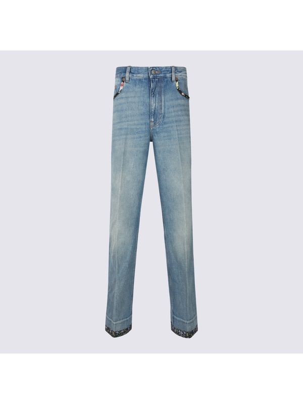 Washing Detail Cotton Denim Pants