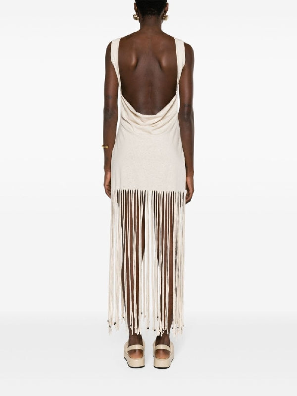 Bead Fringe
  Backless Dress