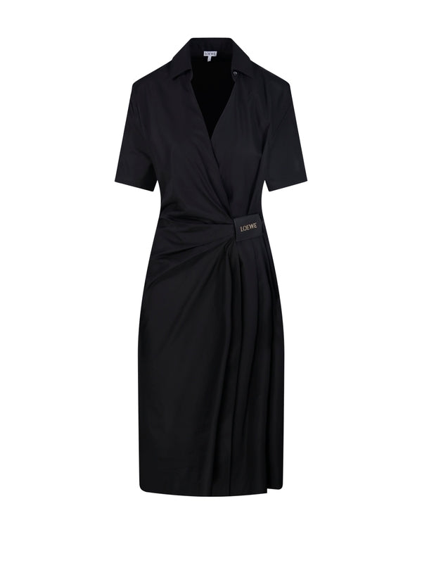 V-neck Draping Dress