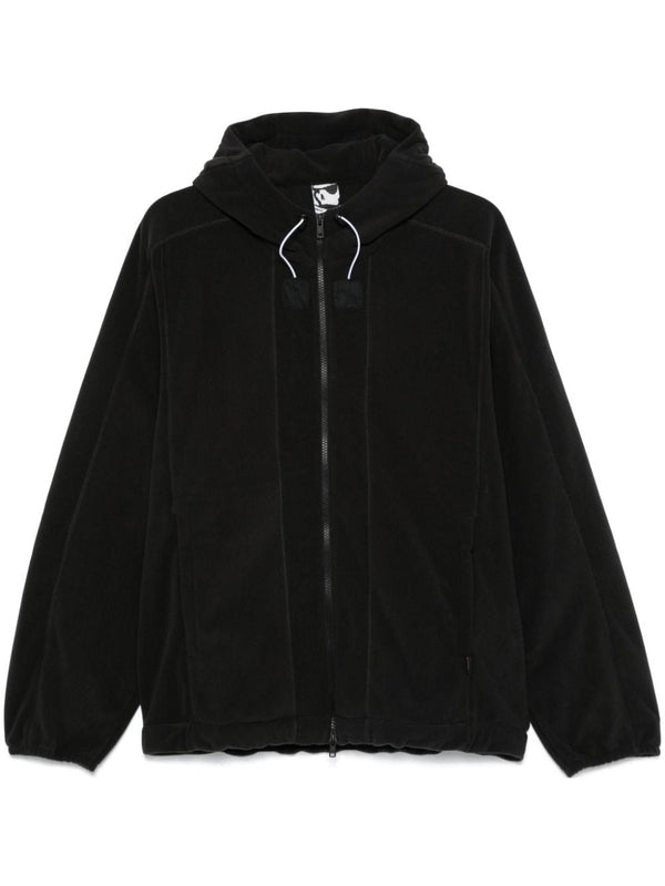 Drawstring Zip-Up Hooded Fleece Jacket