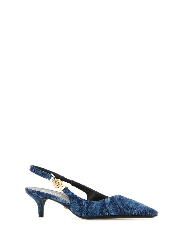 Baroque Denim Slingback
  Heels