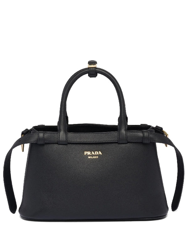 PRADA - Belt Buckle Leather Tote Bag - Jente