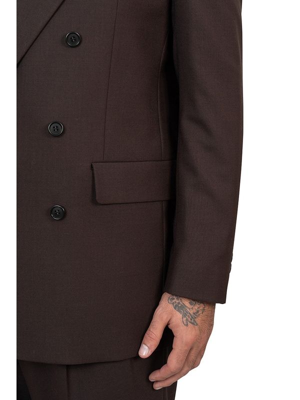 Double-Breasted Brown Tailored Jacket