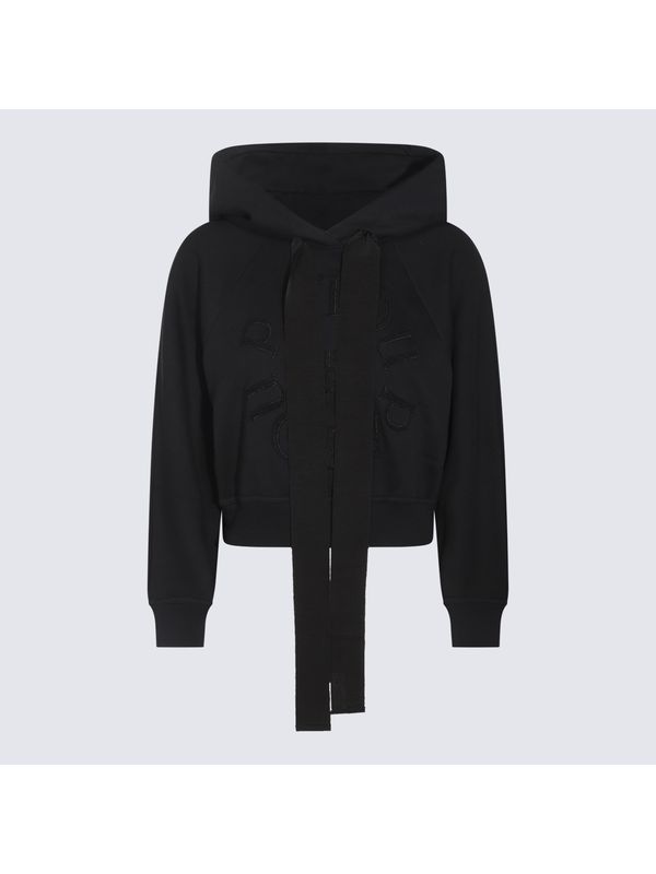Drawstring Logo Crop Hoodie