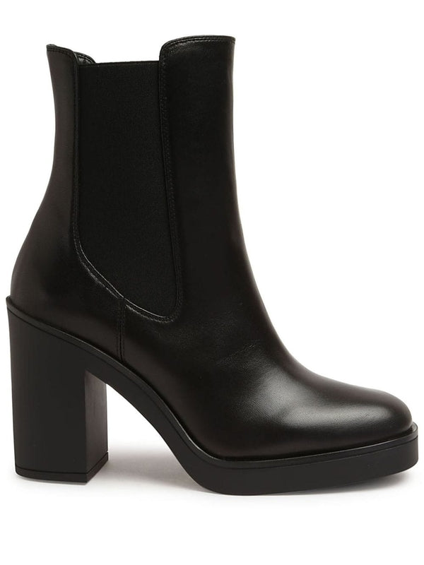 Black Lambskin Chelsea Boots