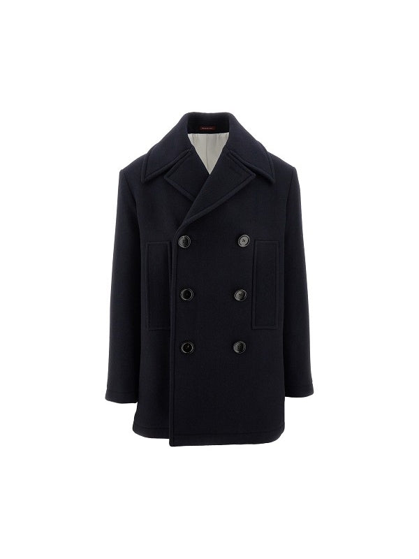 Navy Wool Double Coat