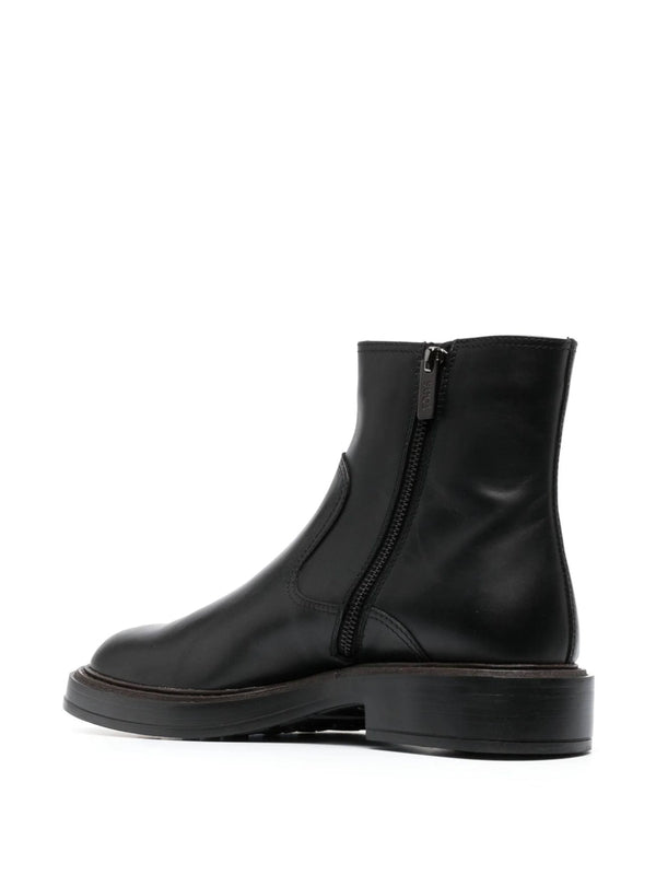 Black Leather Ankle Boots