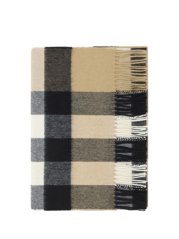 Vintage Check Cashmere Fringe Muffler