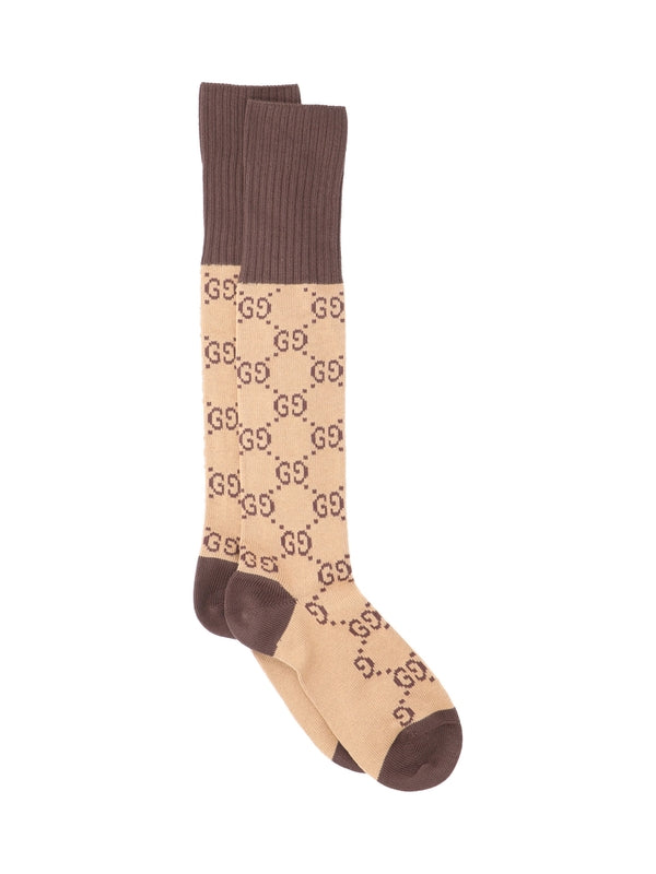 Gg Pattern Cotton Blend Socks - Jente