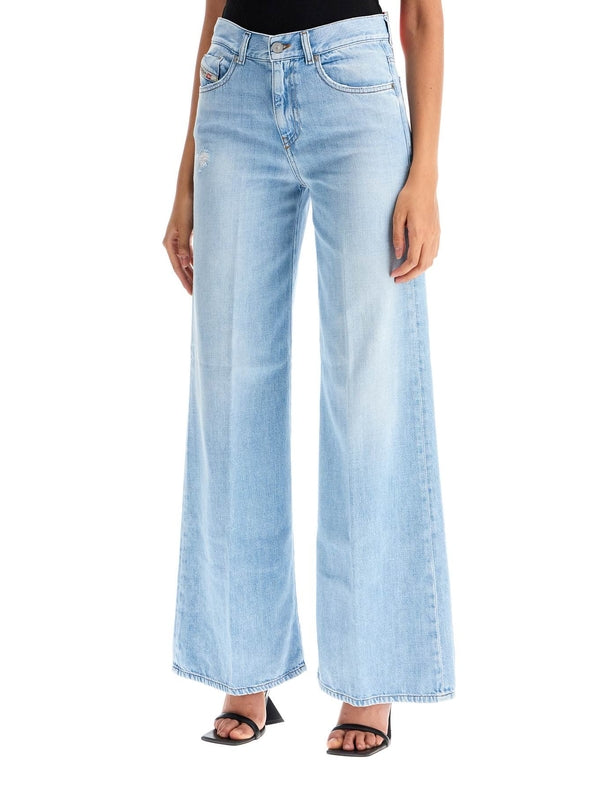 DIESEL - Back Logo Flare Denim Pants - Jente