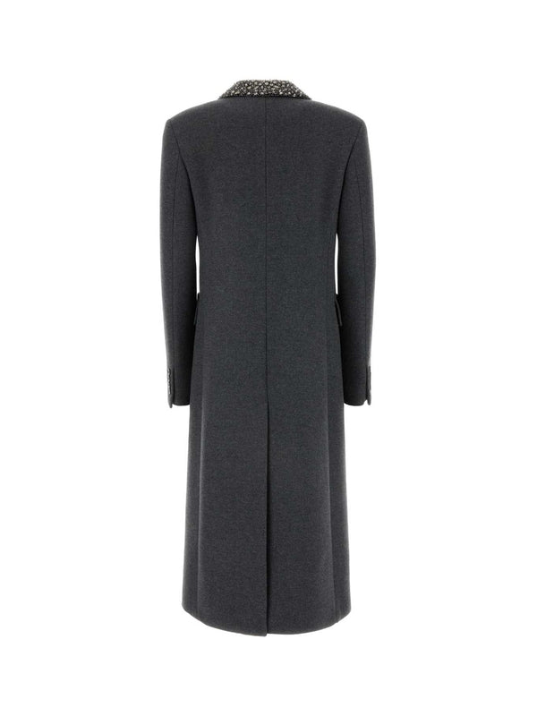 Crystal
  Decorated Double Wool Coat