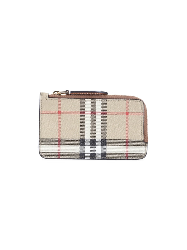 Burberry Checked Beige Card Holders