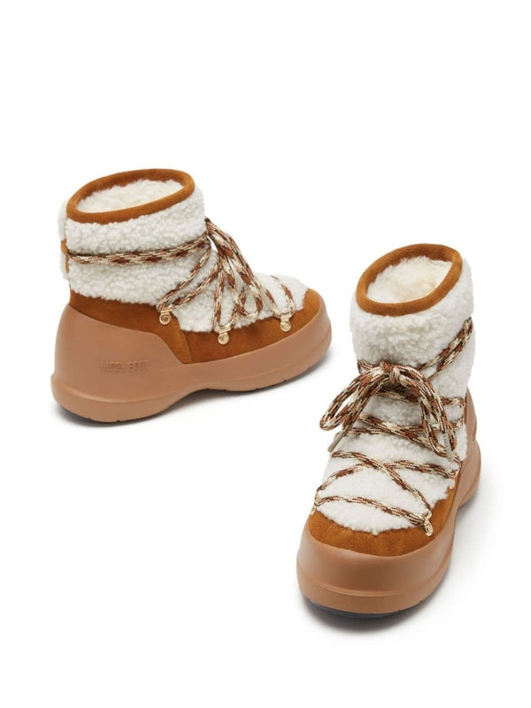 Luna Logo Shearling Lace Up Boots