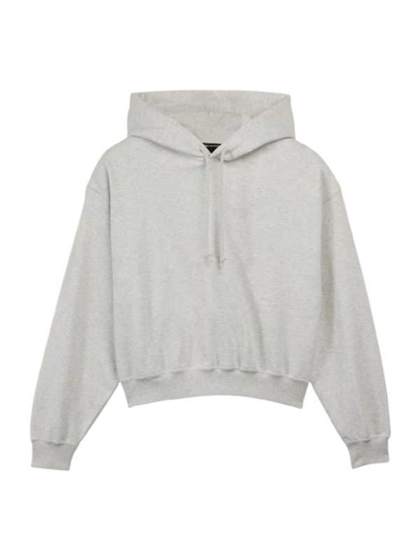 Basic Cropped Cotton Hoodie