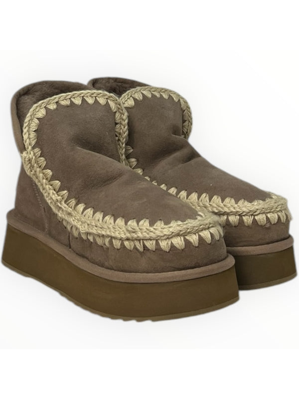 Eskimo Mini Platform Leather Ankle Boots