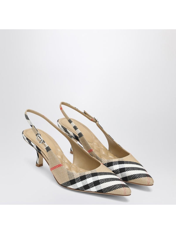 BIRDIE Checked Slingback Heels