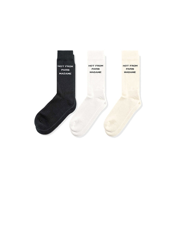 Slogan Logo Jacquard Rib Socks