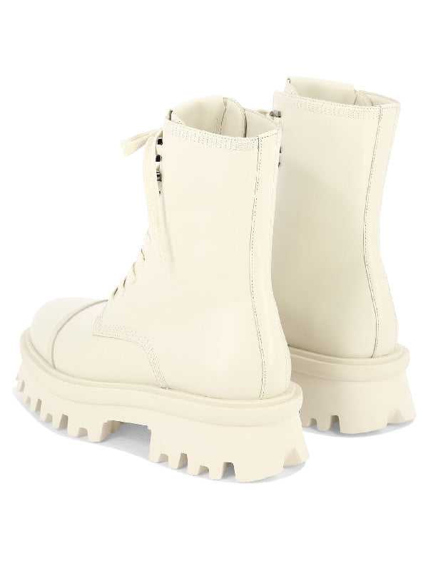 Gancini Eyelet Chunky Sole Combat Boots