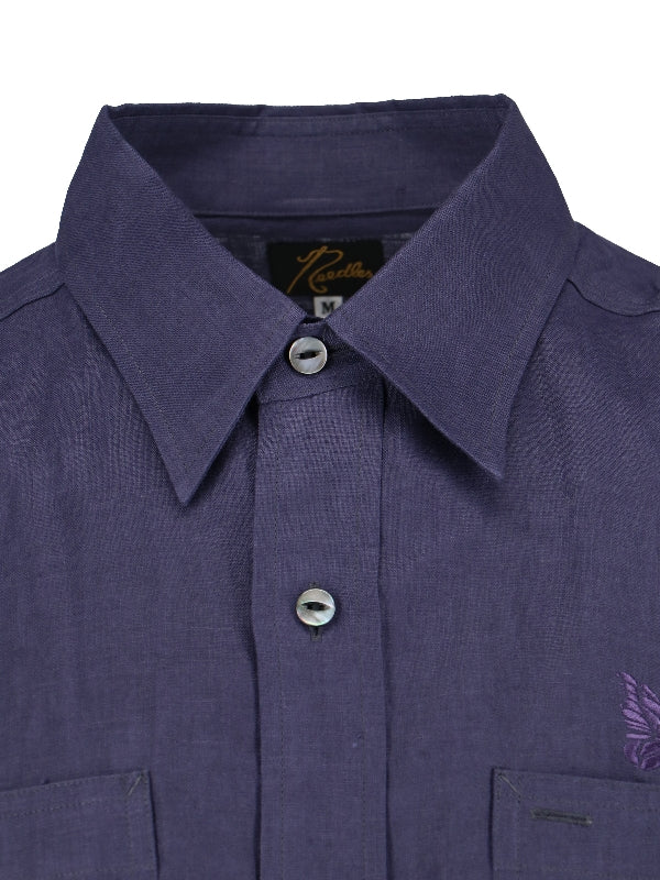 Logo Embroidery Pocket Linen Shirt