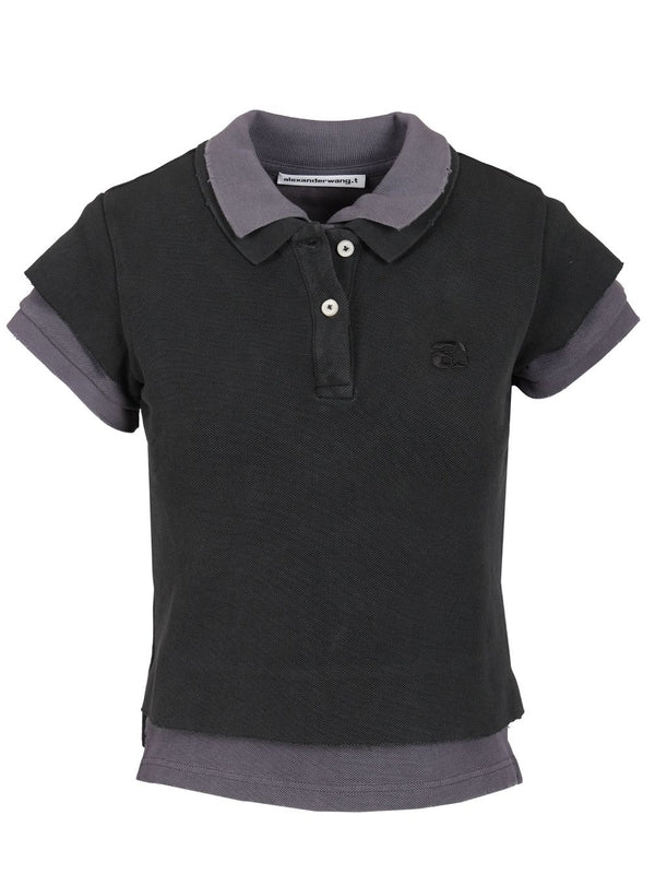 Layered Shrunken Polo Shirt