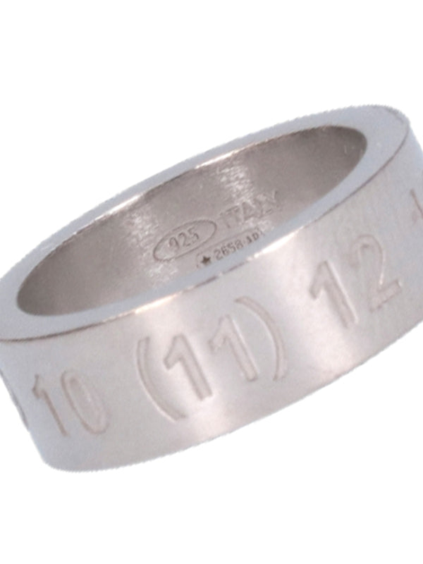 Engraved Number Logo Silver Ring