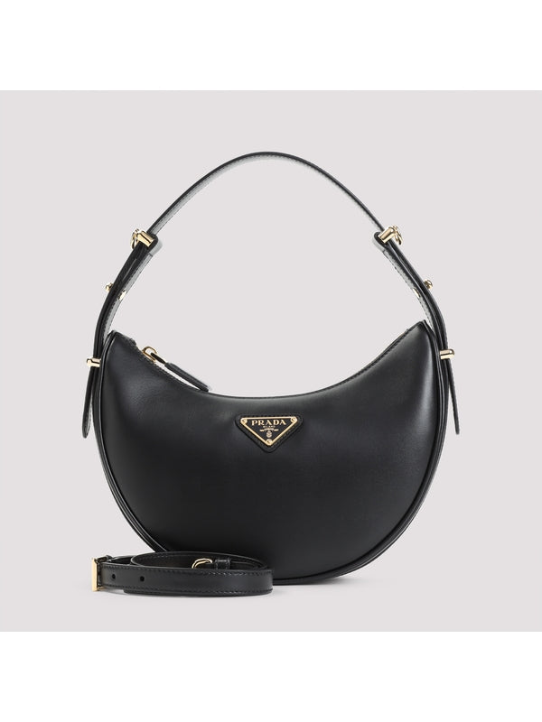 Arque Triangle Logo Calfskin Shoulder Bag