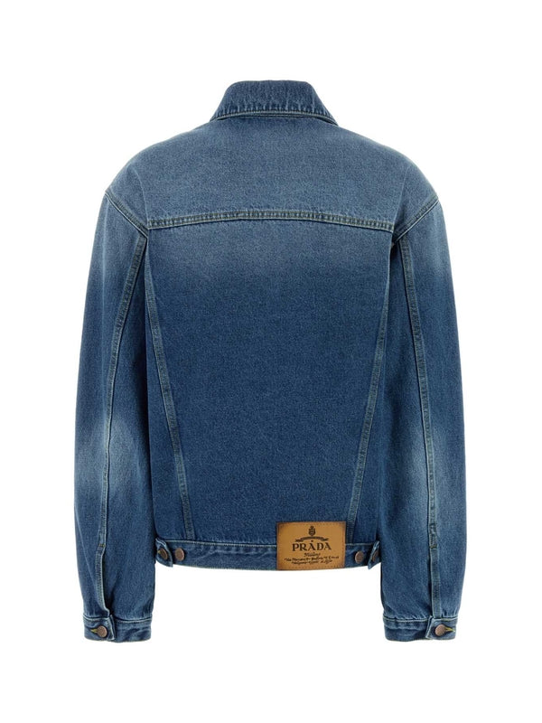 Back Logo Label Denim Trucker Jacket