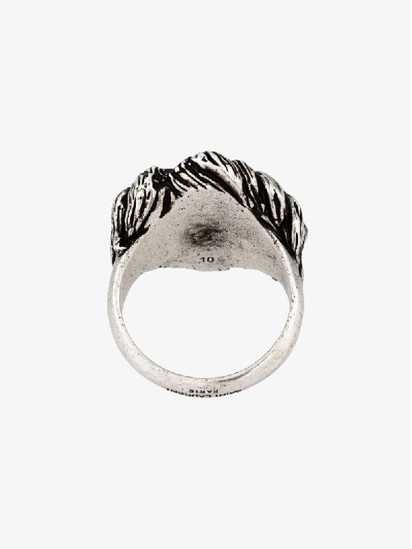 Silver Tone Lion Ring