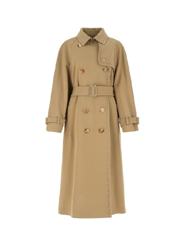 Beige Cavalli Wool Trench Coat