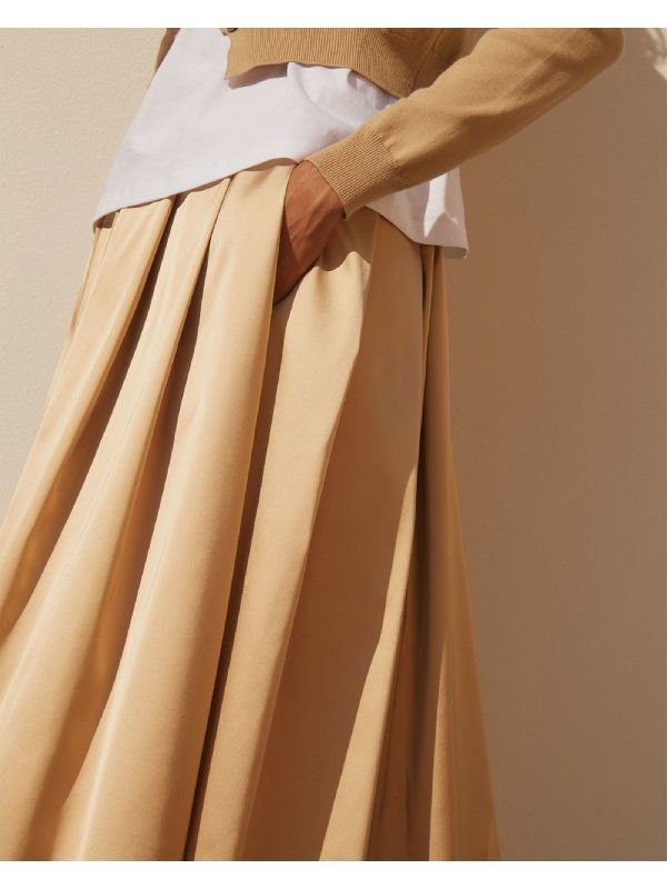 Pleated Banded Skirt