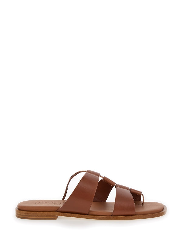 Lina Square Toe Leather Sandals