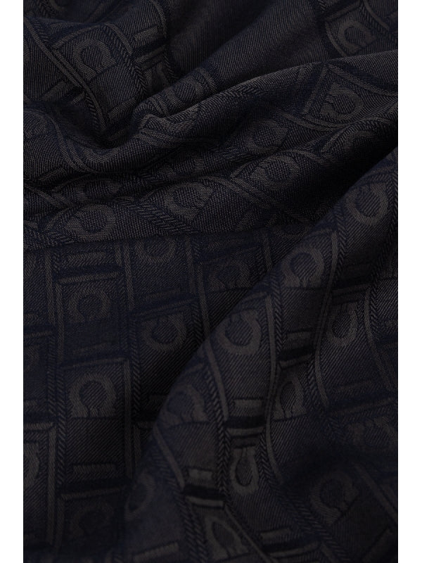 All-Over Gancini Logo Wool
  Silk Scarf