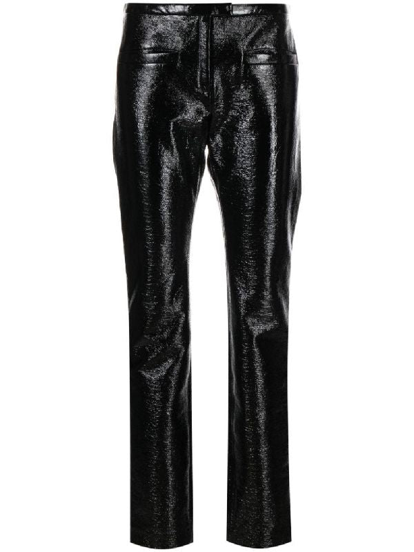 Black Tube Vinyl Trousers