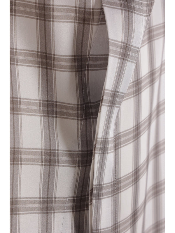 Checkered Pattern Silk Shirt