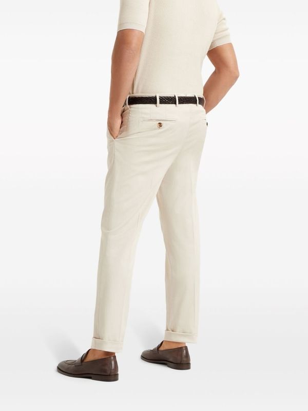 Cotton Blend Tailored Pants