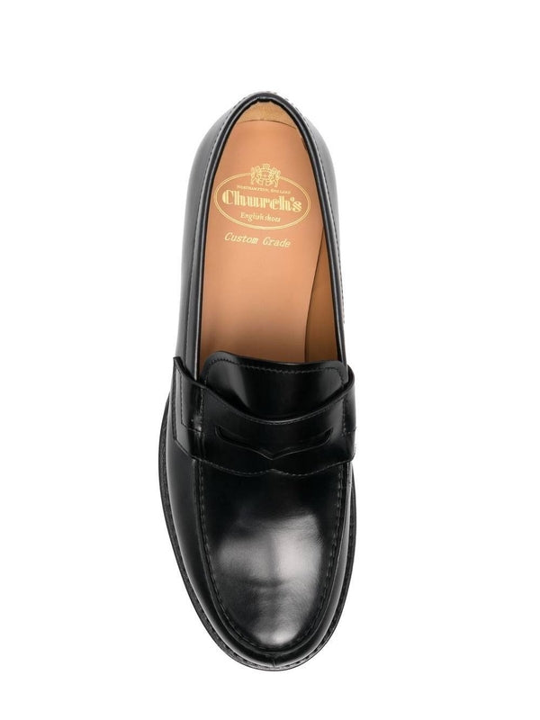 Black Calfskin Penny Loafers