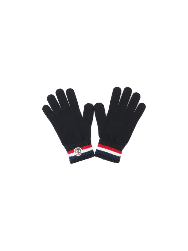 Moncler Black Wool Gloves
