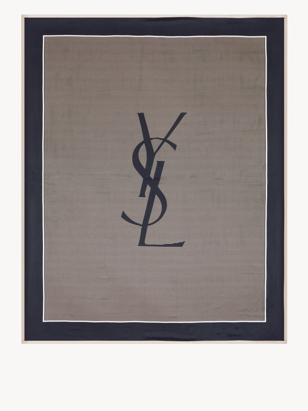 Saint Laurent Navy Silk Mufflers