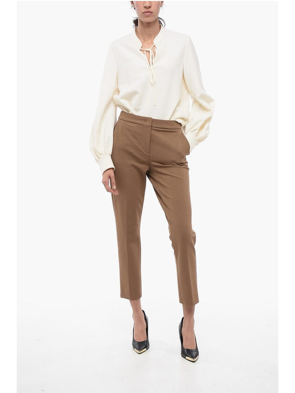 Brown Cropped Tailored Pants