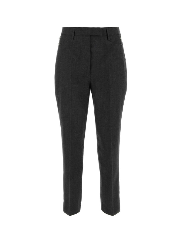 Triangle Logo Zip Pocket Wool Pants