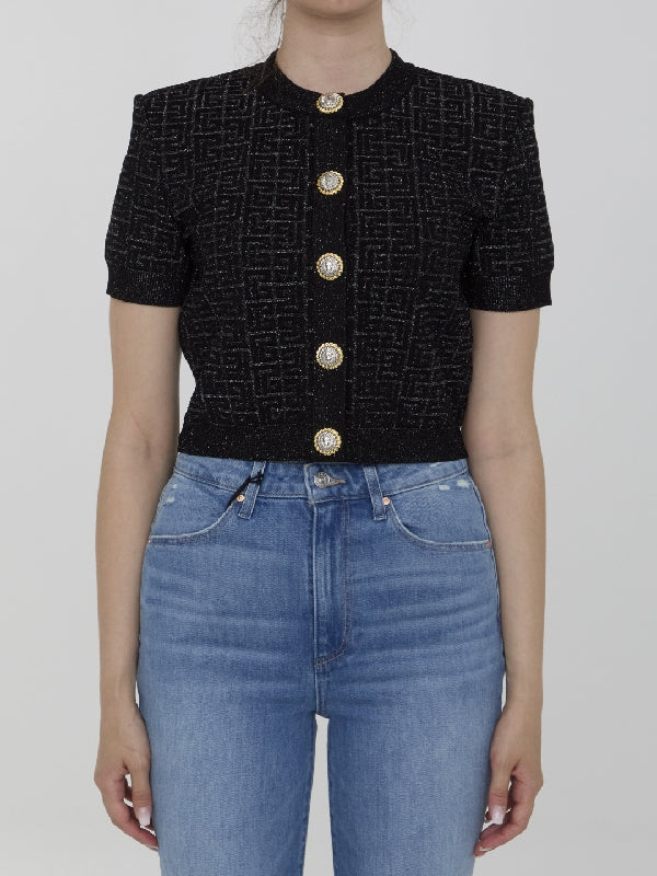 All-over Logo Crop Cardigan - Jente