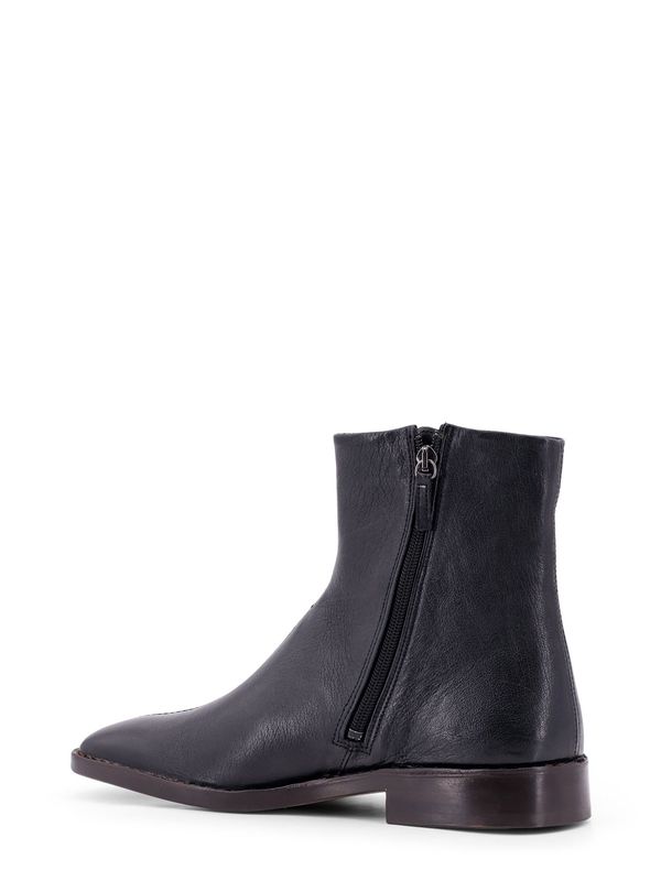 Zipper Leather Ankle Boots