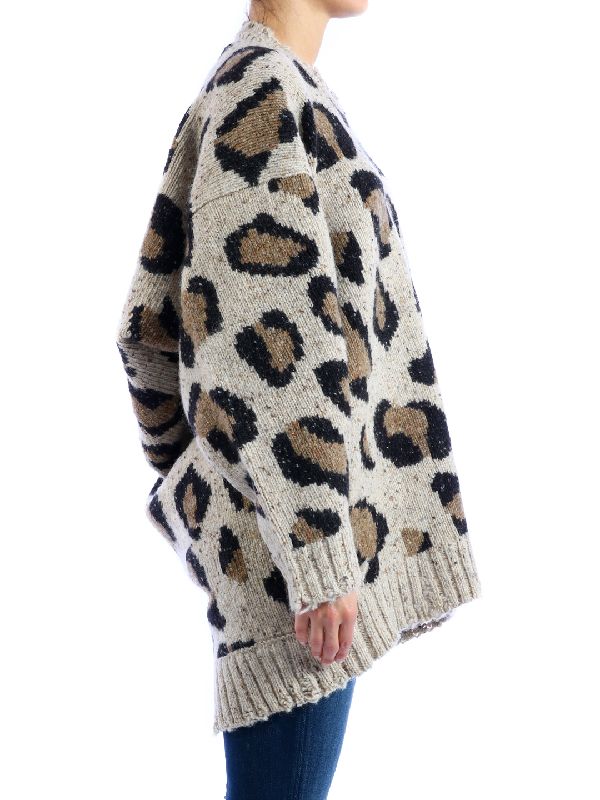 Leopard Print Oversized Wool Knit