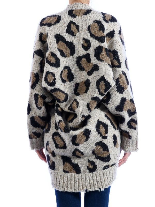 Leopard Print Oversized Wool Knit