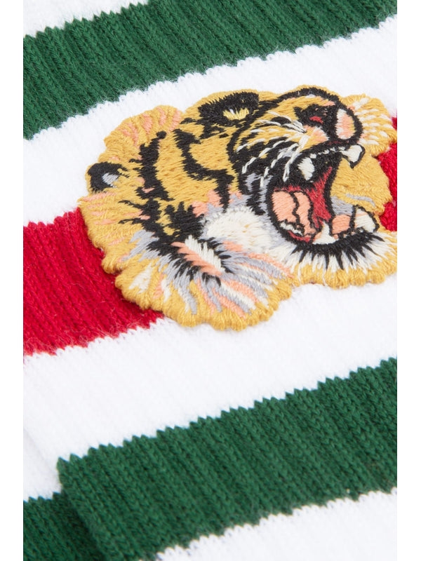 Logo Tiger Embroidered Cotton Socks
