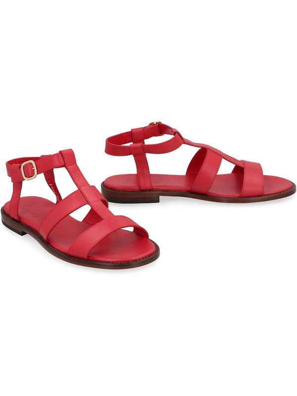 Strap Detail Leather Sandals