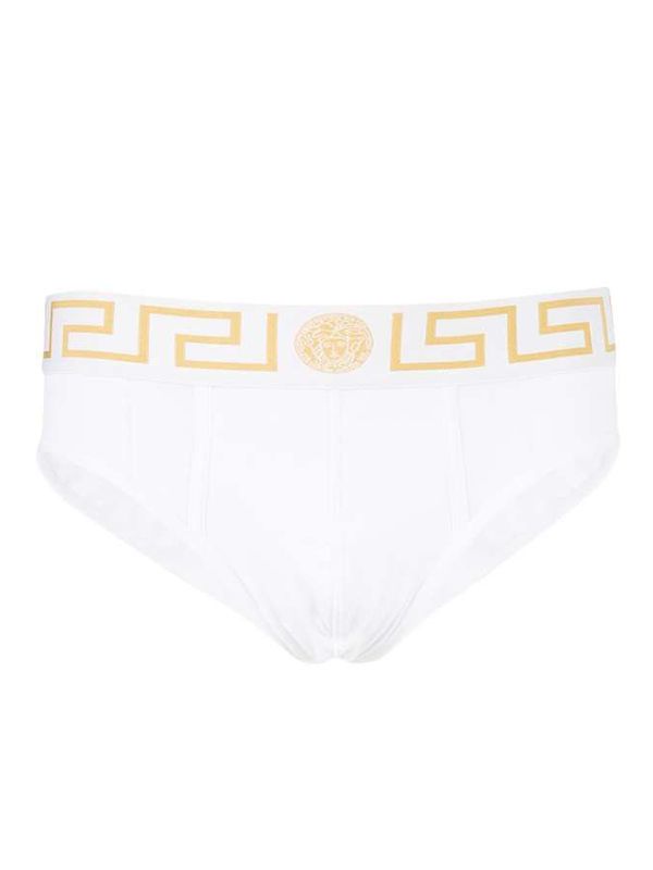 Medusa Logo Band White Panties